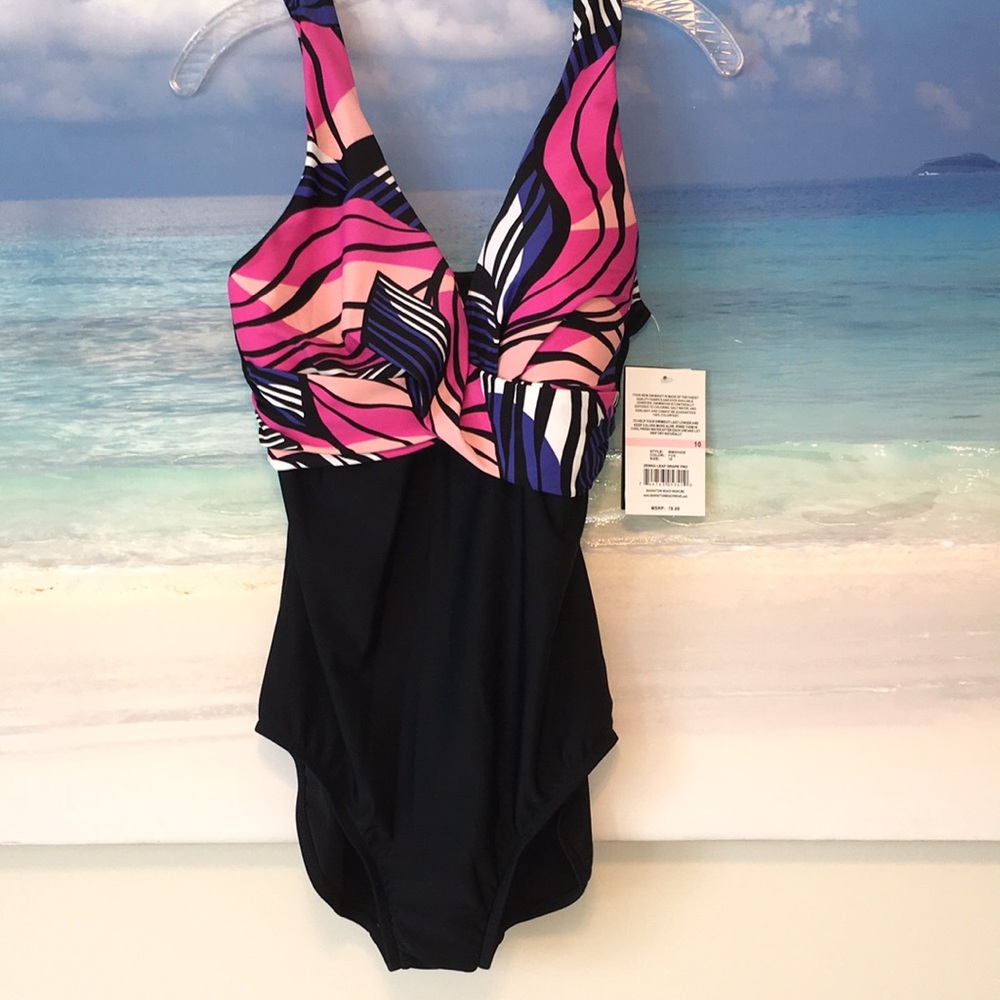 Maxine of Hollywood-NWT-1 pc Swimsuit-Size 10 - Picture 1 of 11